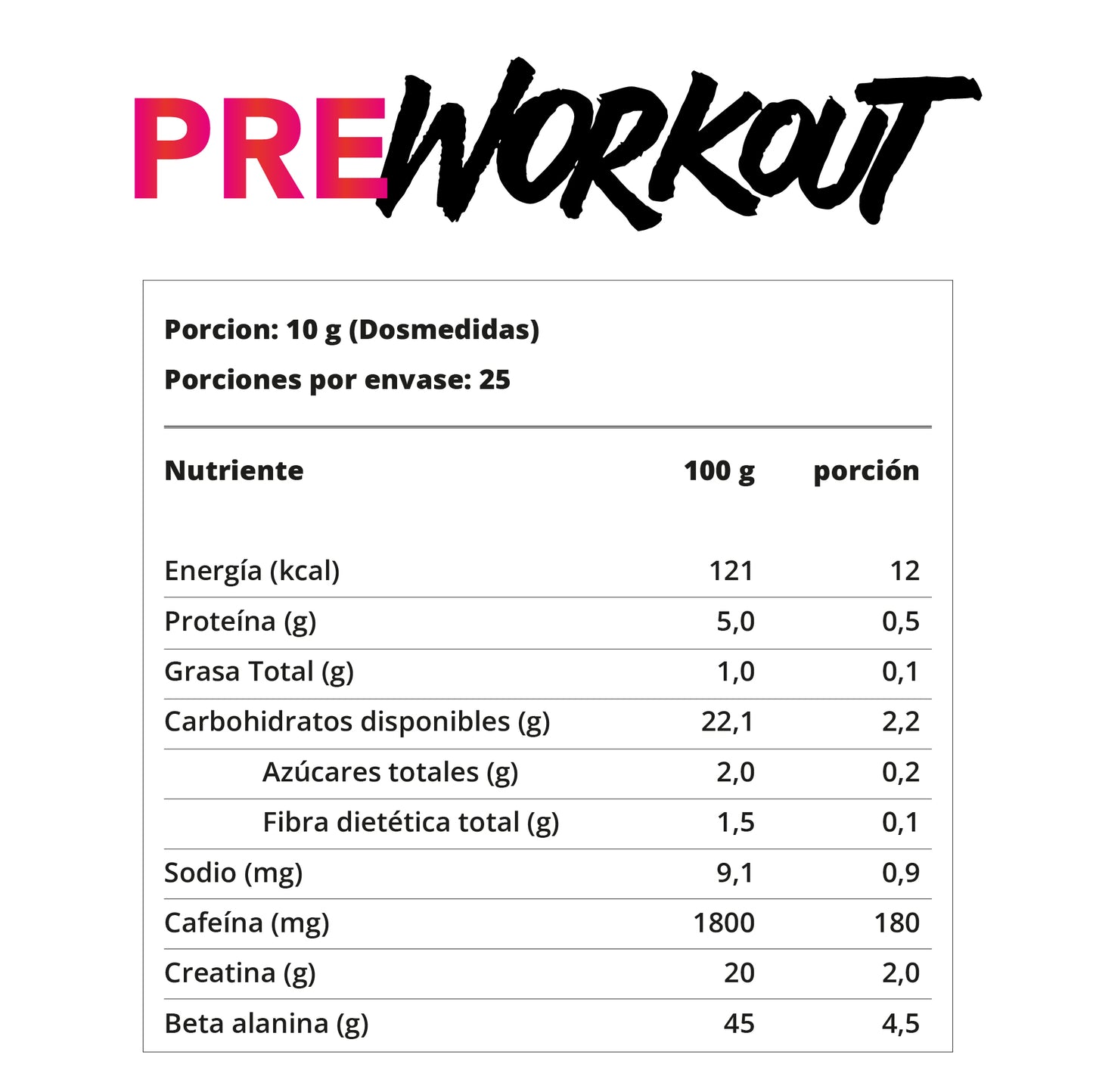PRE-WORKOUT 250gr