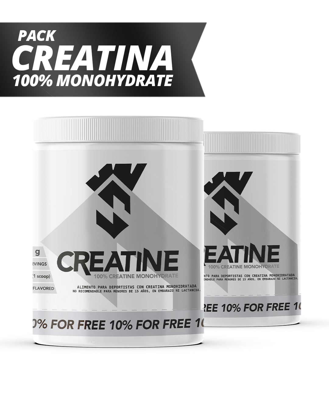 Pack 2x Creatina Monohidratada Spartan Natural Power 330 g