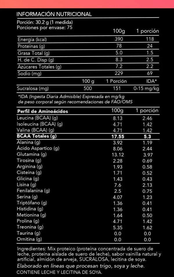 WHEY PROTEIN VAINILLA - 5 LIBRAS